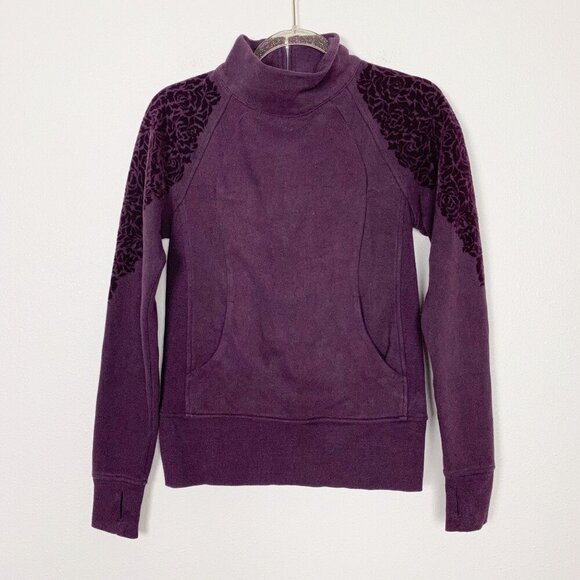 Lululemon Floral Flock Pullover Mock Neck Velvet - Picture 1 of 11